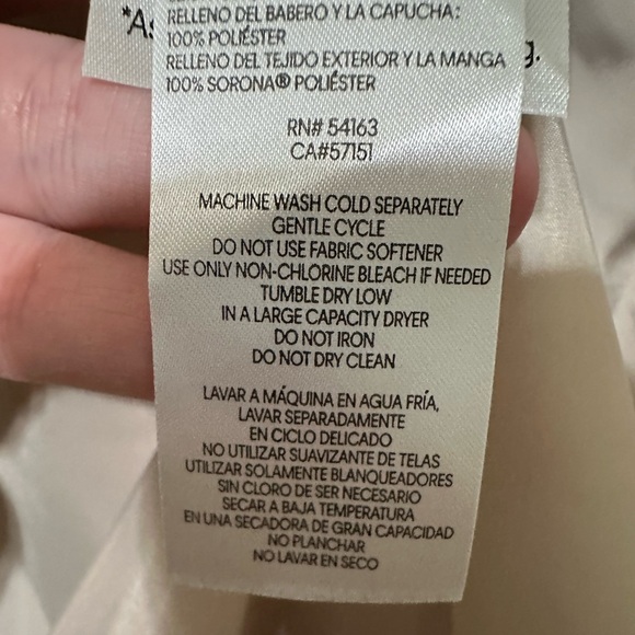 Andrew Marc Cream Puffer Jacket Faux Fur Lined Hood and Collar Womens M - Picture 12 of 15